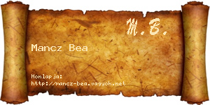 Mancz Bea névjegykártya